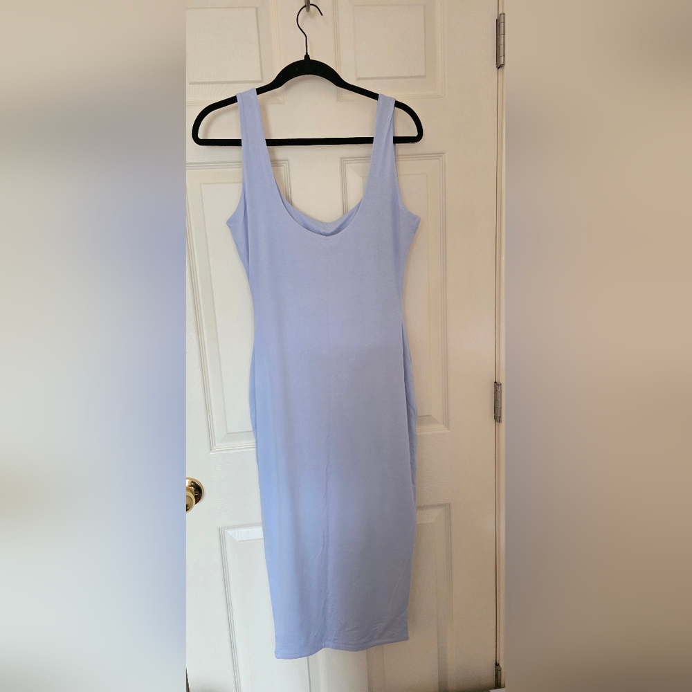 naked wardrobe Periwinkle Blue Midi Dress